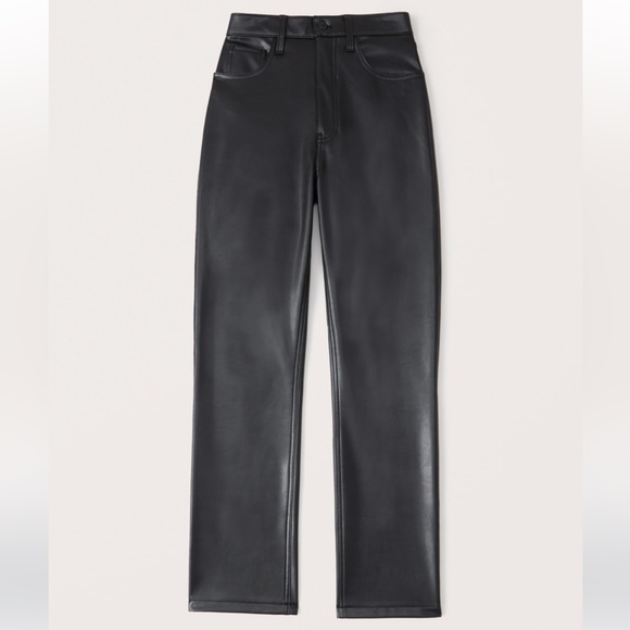 Abercrombie’s Vegan Leather 90s Straight Pant - Picture 1 of 2